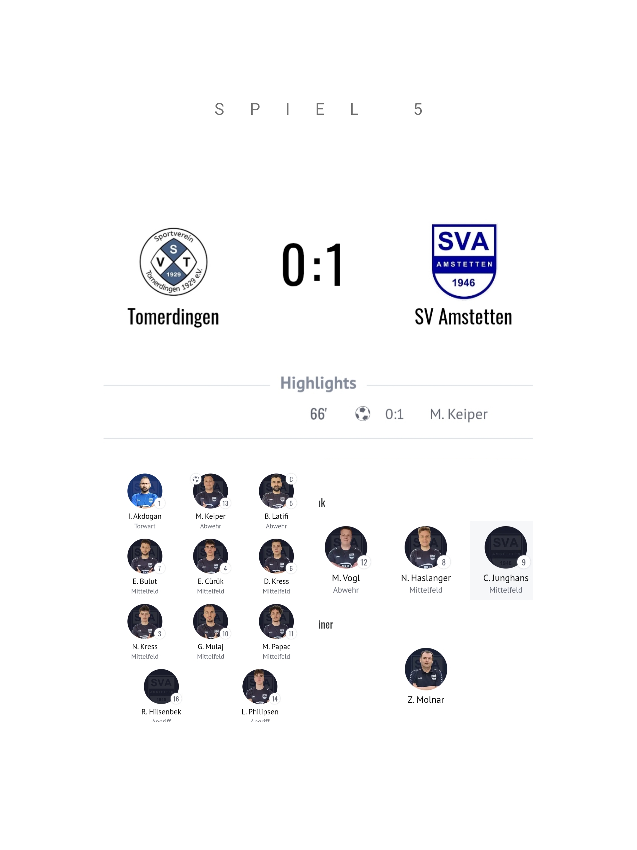 SV Amstetten Berichte Aktive